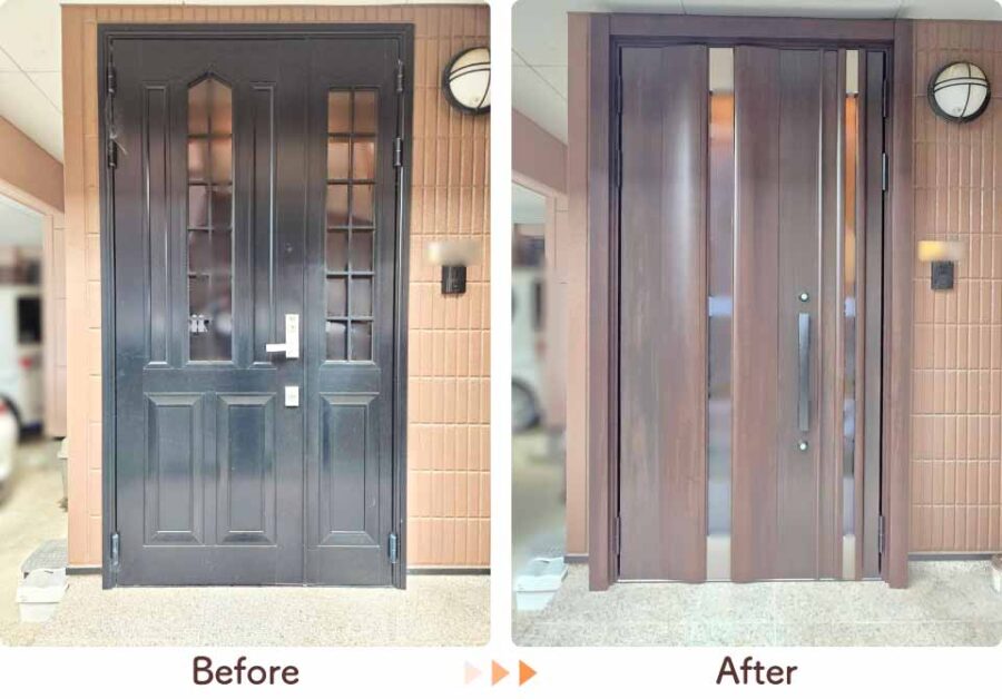 福岡県久留米市Y様玄関ドア交換ビフォーアフター