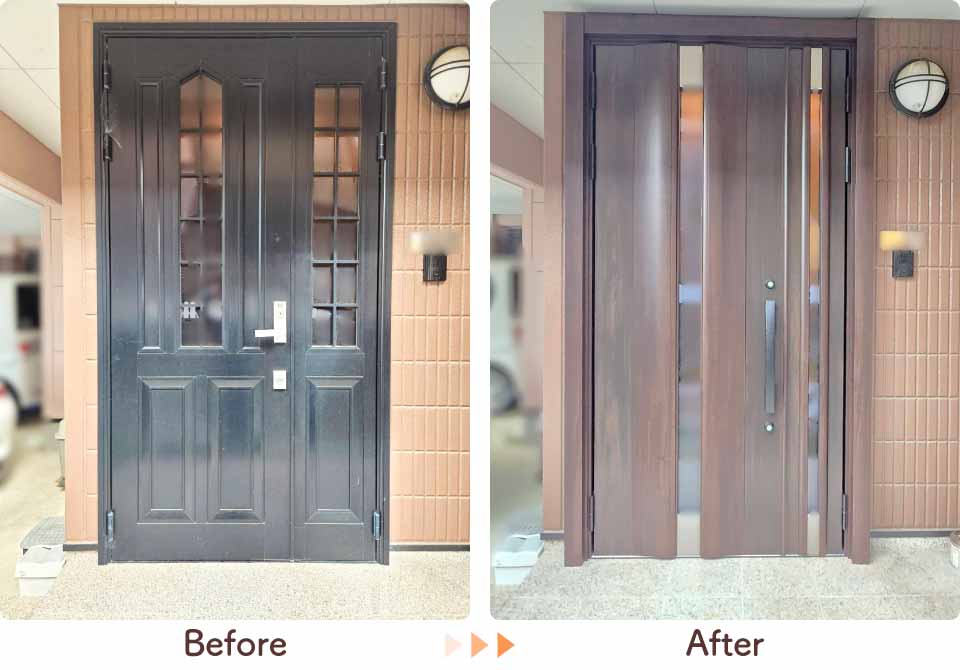 福岡県久留米市Y様玄関ドア交換ビフォーアフター