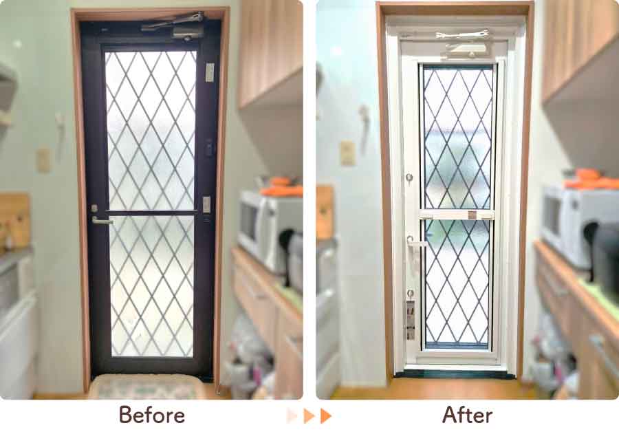 福岡県糟屋郡K様勝手口カバー工法内観ビフォーアフター